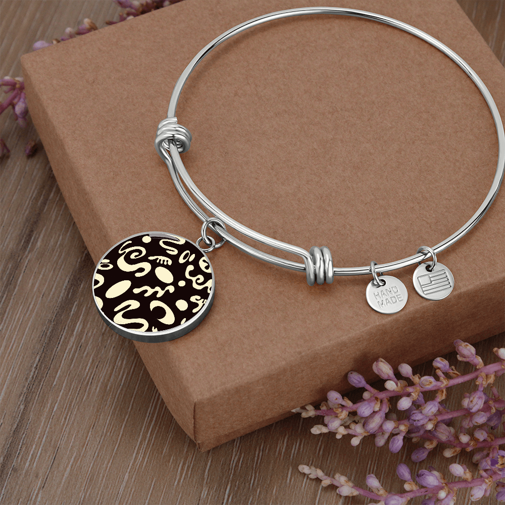 Pure Imagination Luxury Graphic Circle Bangle - Stainless Steel
