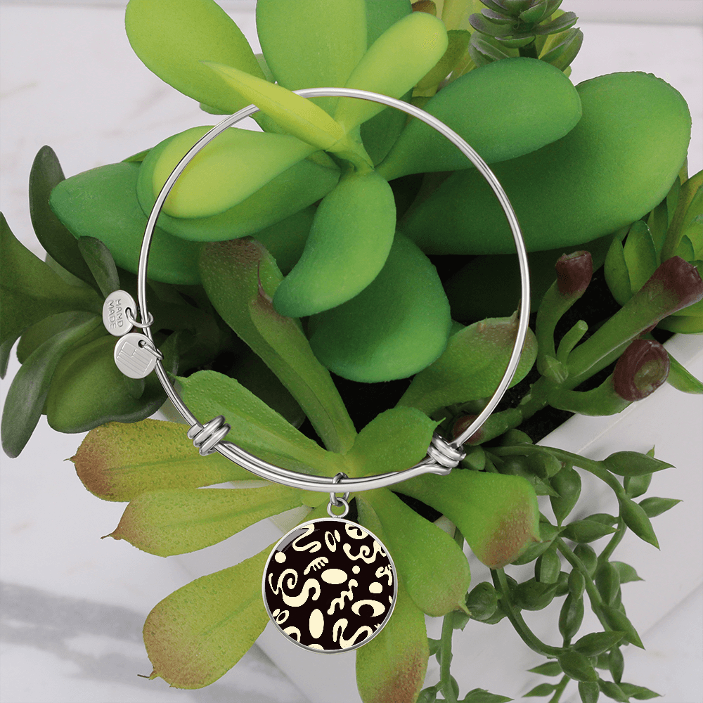 Pure Imagination Luxury Graphic Circle Bangle - Stainless Steel