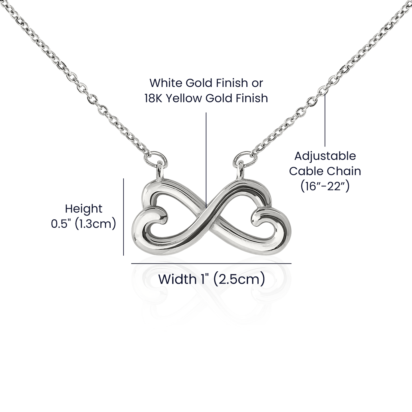 Adorn'd Endless Love Necklace - 14K White Gold - Luxury Box