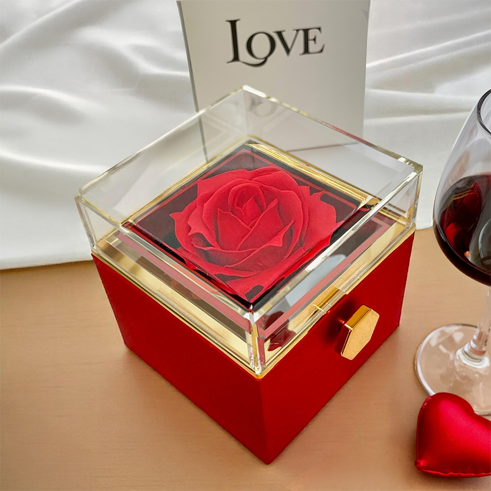 Adorn'd Love Knot Necklace w Rotating Rose Gift Box