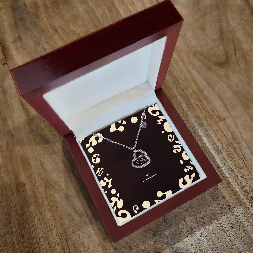 Adorn'd Baby Feet Heart Necklace