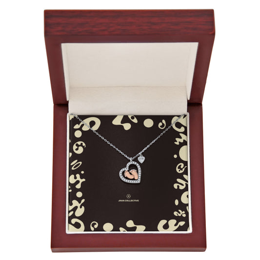 Adorn'd Baby Feet Heart Necklace