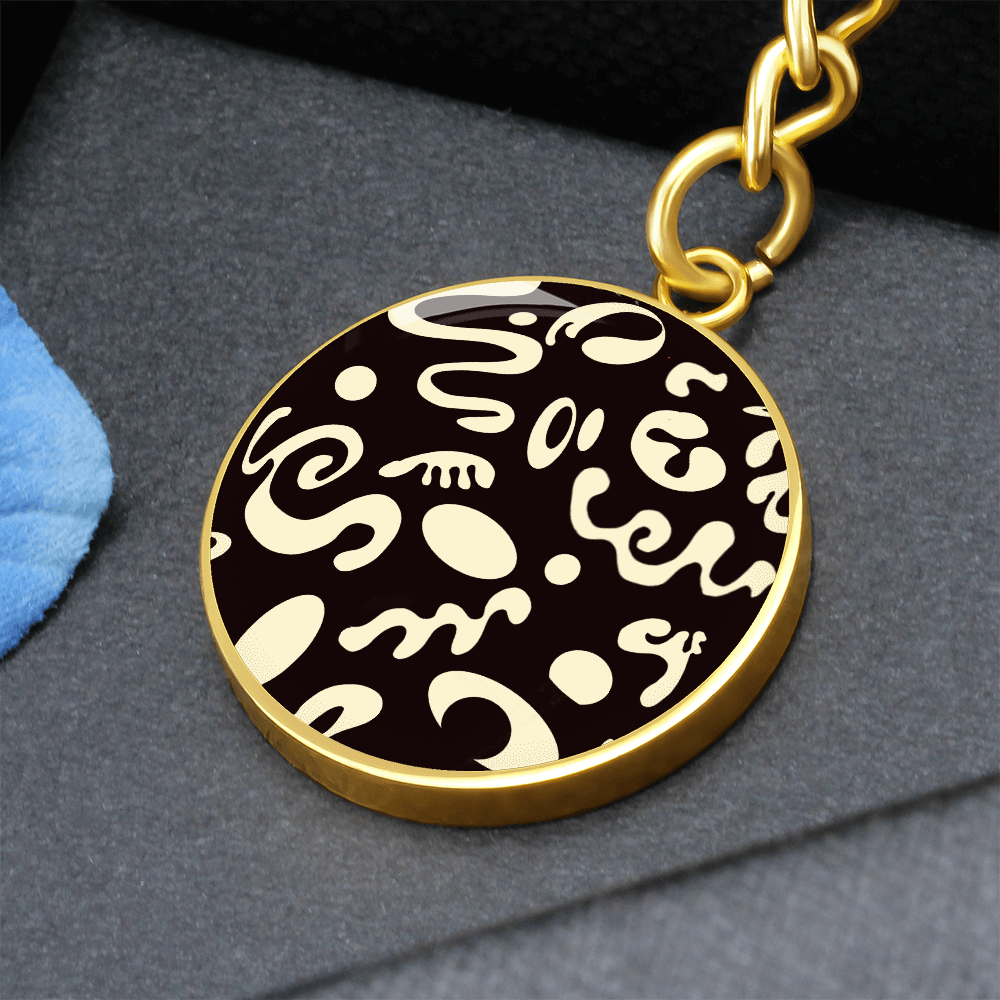 Pure Imagination Graphic Circle Keychain - 18K Gold