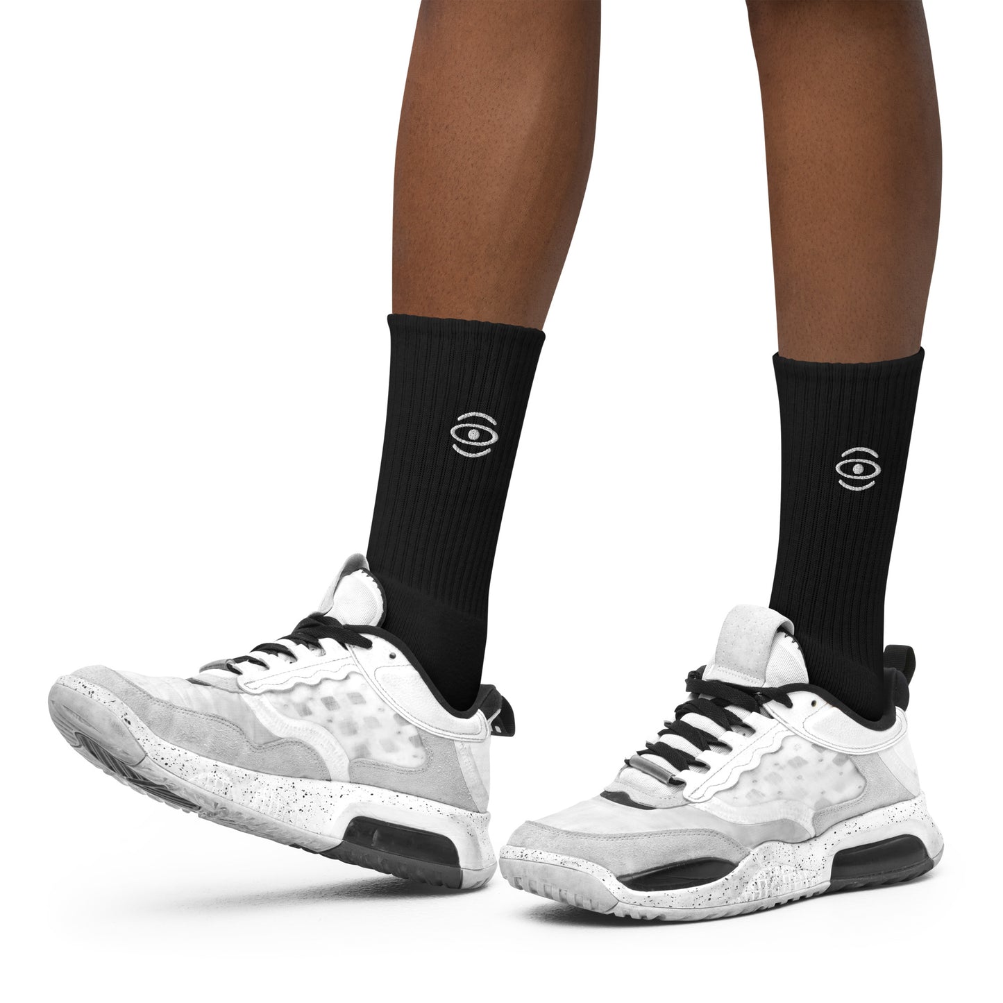 Jaha Logo Embroidered Minimalist Socks - Starlight White