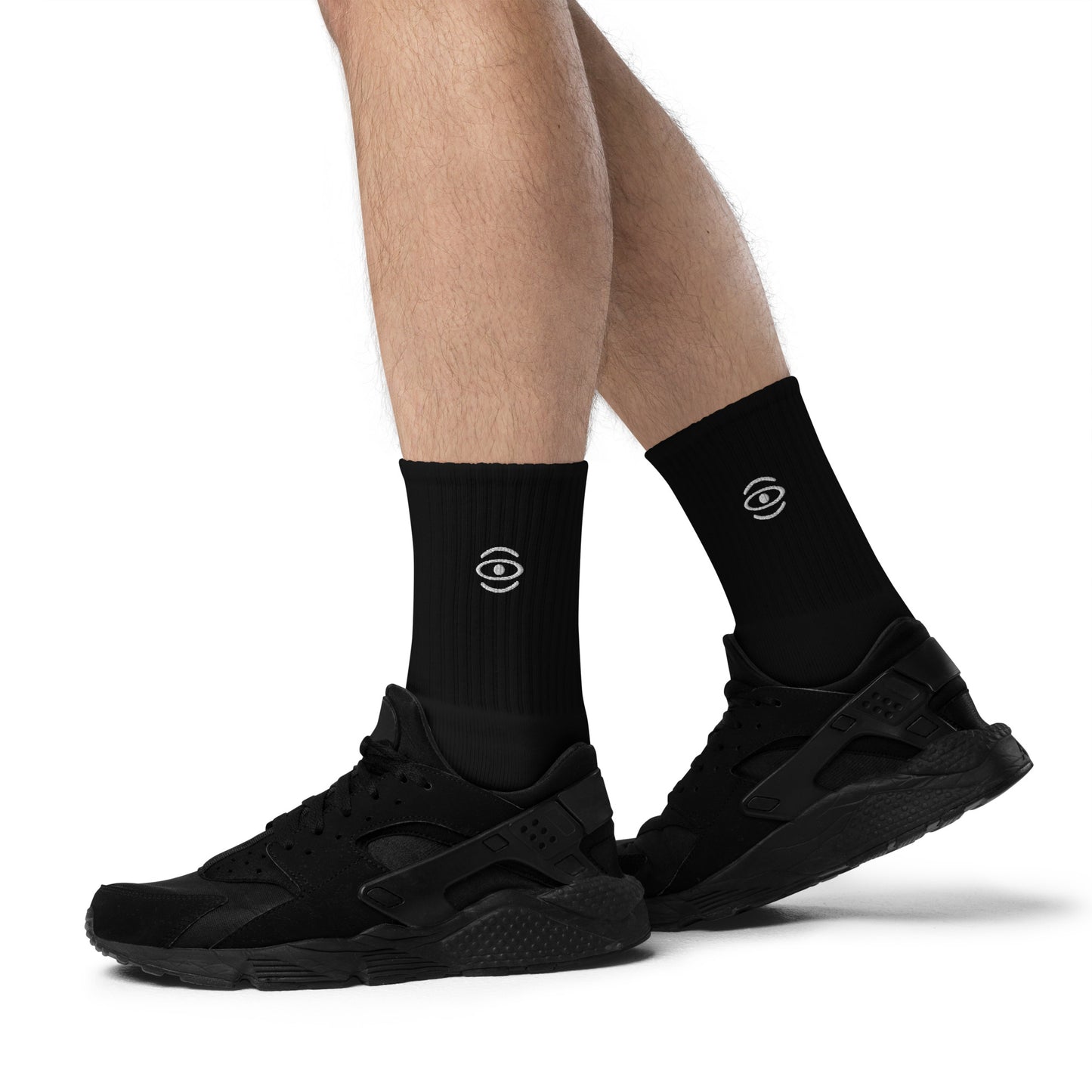 Jaha Logo Embroidered Minimalist Socks - Starlight White