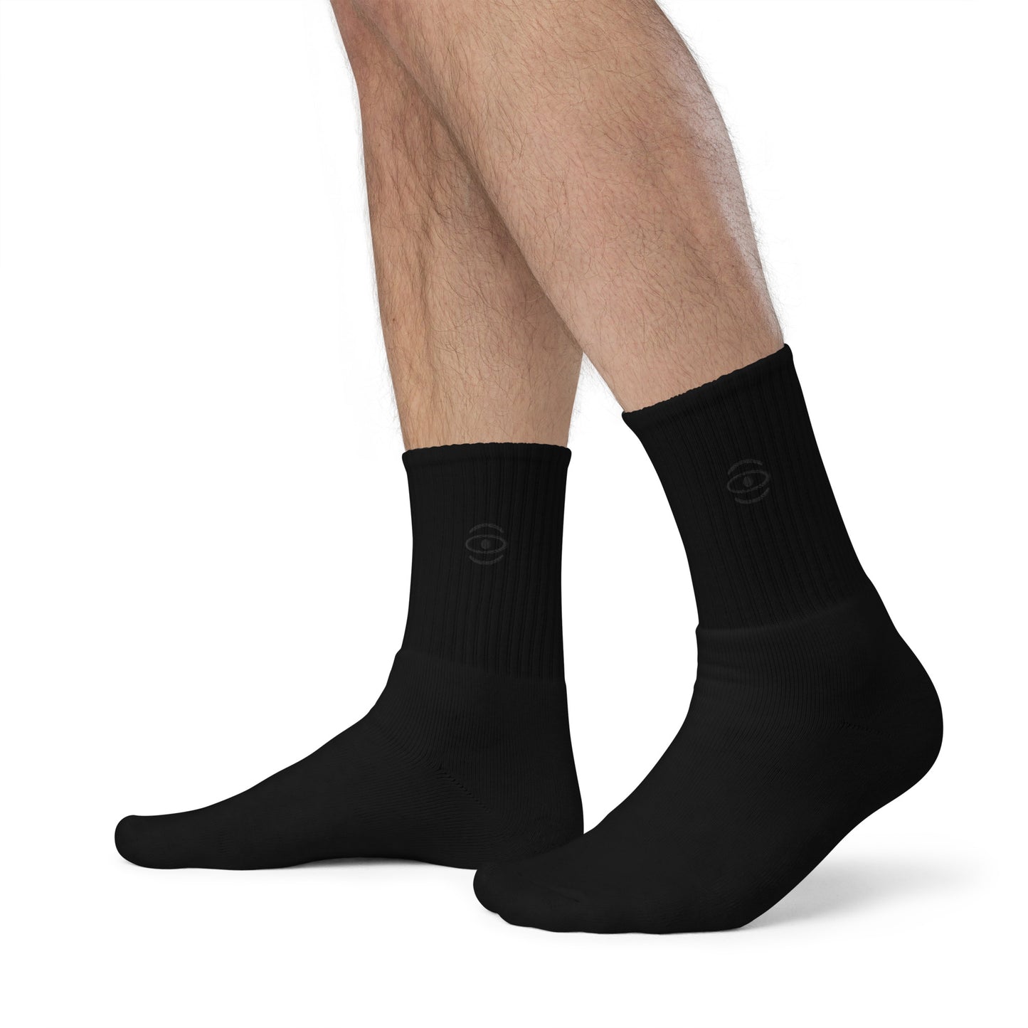Jaha Logo Embroidered Minimalist Socks - Smoke Signal Black