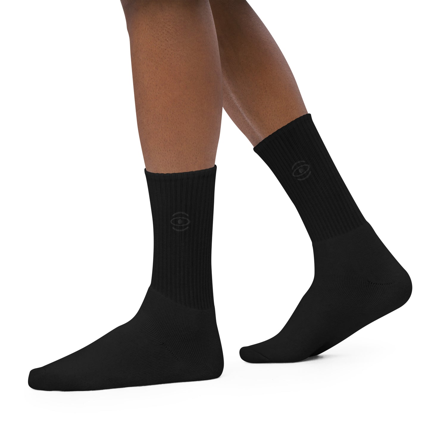 Jaha Logo Embroidered Minimalist Socks - Smoke Signal Black