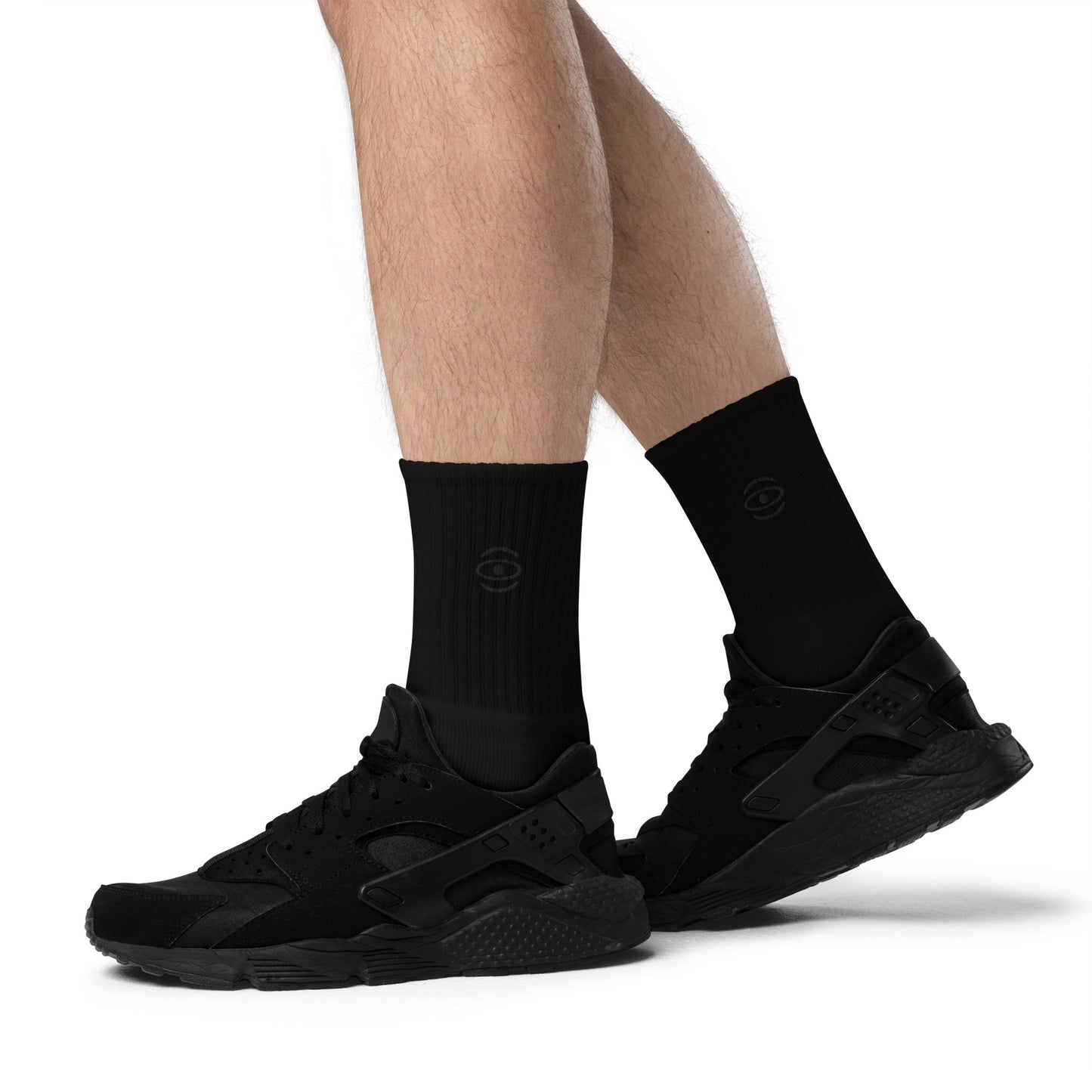 Jaha Logo Embroidered Minimalist Socks - Smoke Signal Black