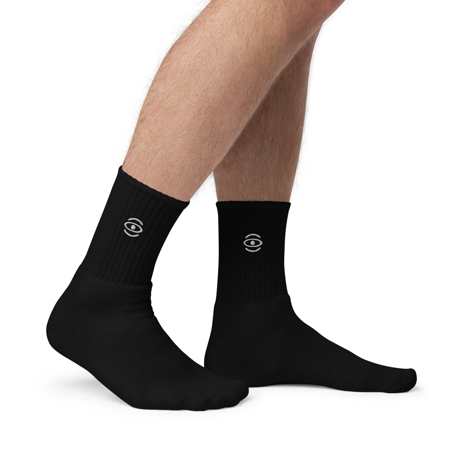 Jaha Logo Embroidered Minimalist Socks - Starlight White