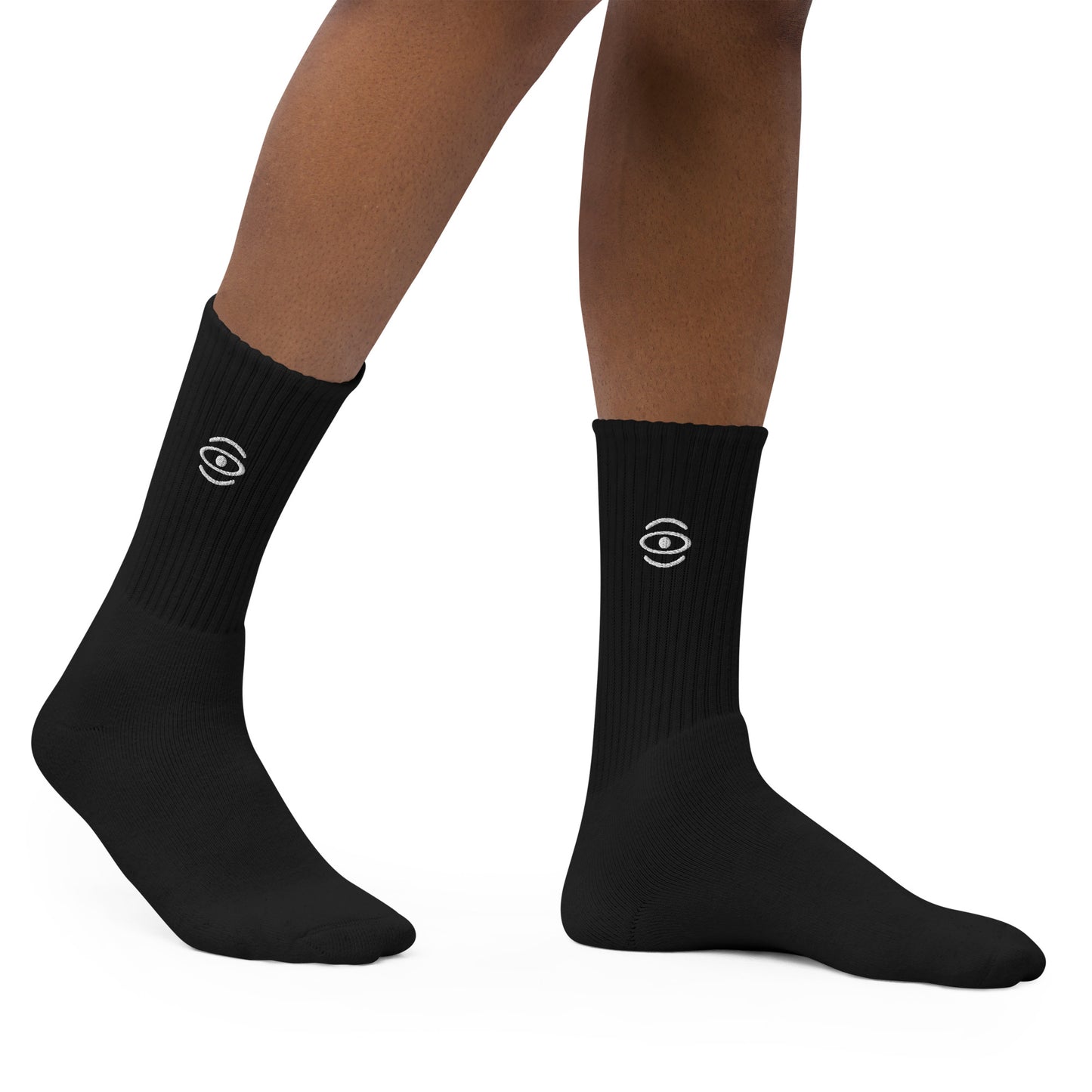 Jaha Logo Embroidered Minimalist Socks - Starlight White