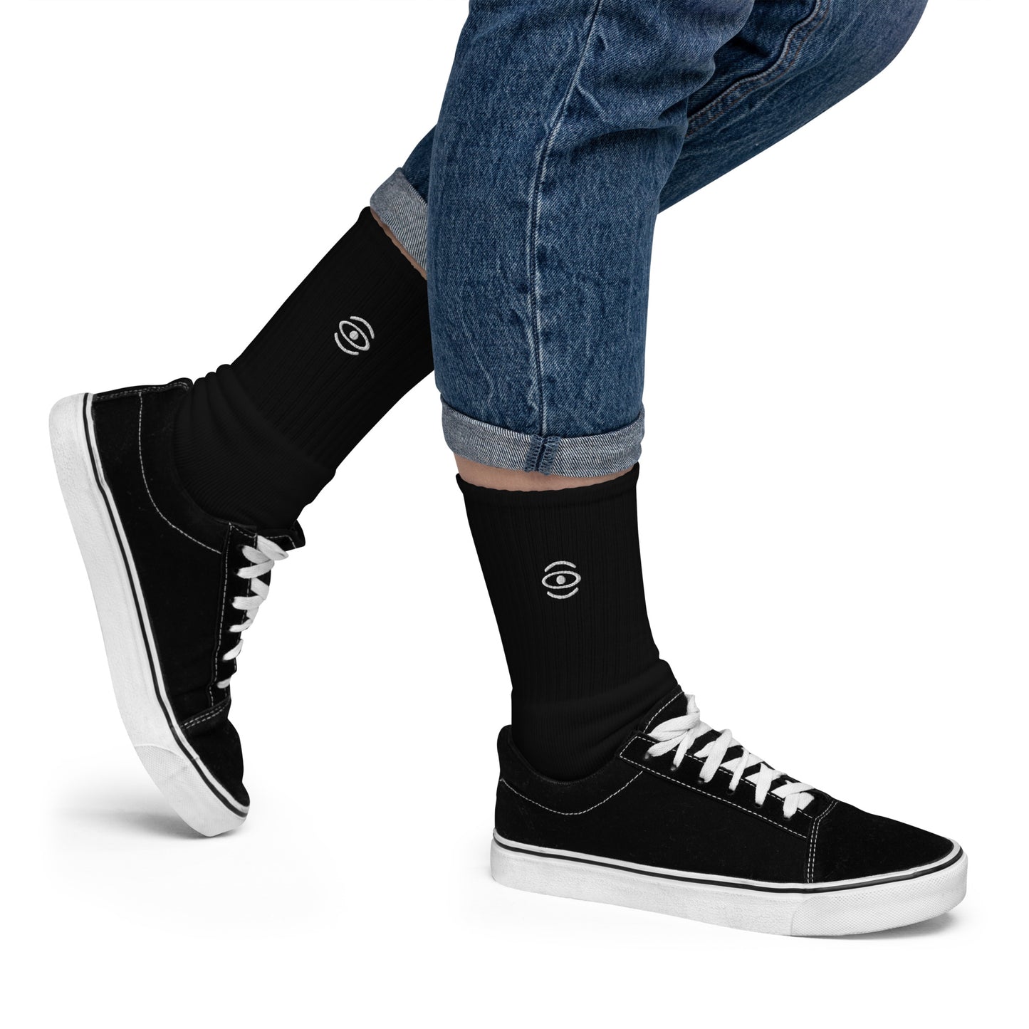 Jaha Logo Embroidered Minimalist Socks - Starlight White