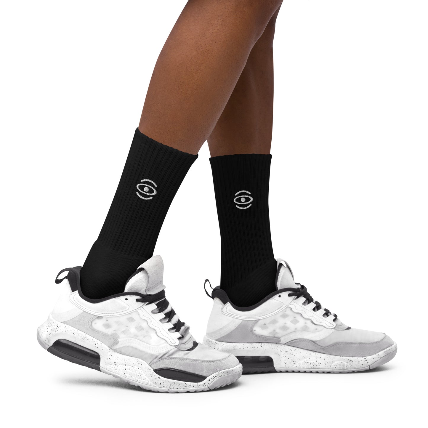 Jaha Logo Embroidered Minimalist Socks - Starlight White