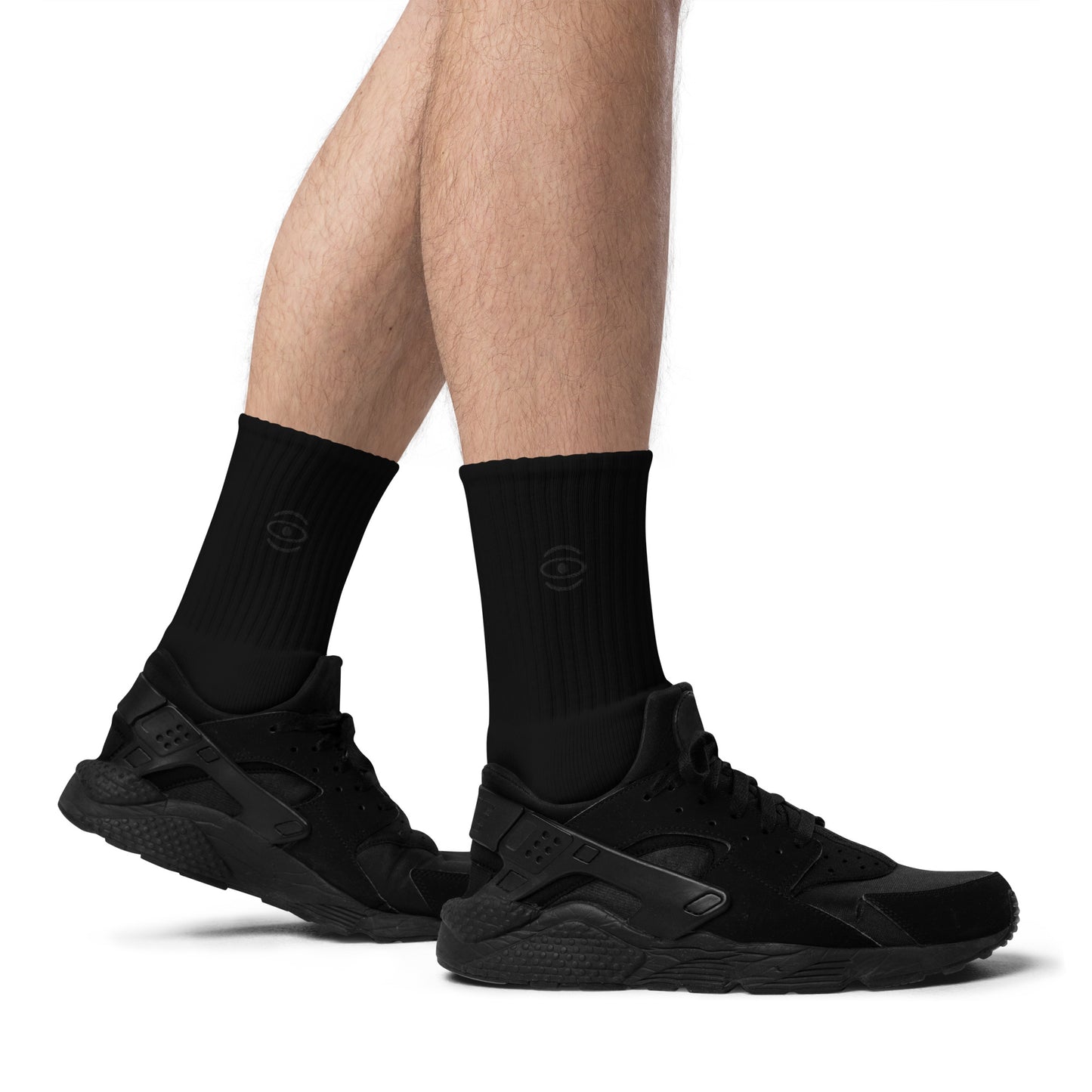 Jaha Logo Embroidered Minimalist Socks - Smoke Signal Black
