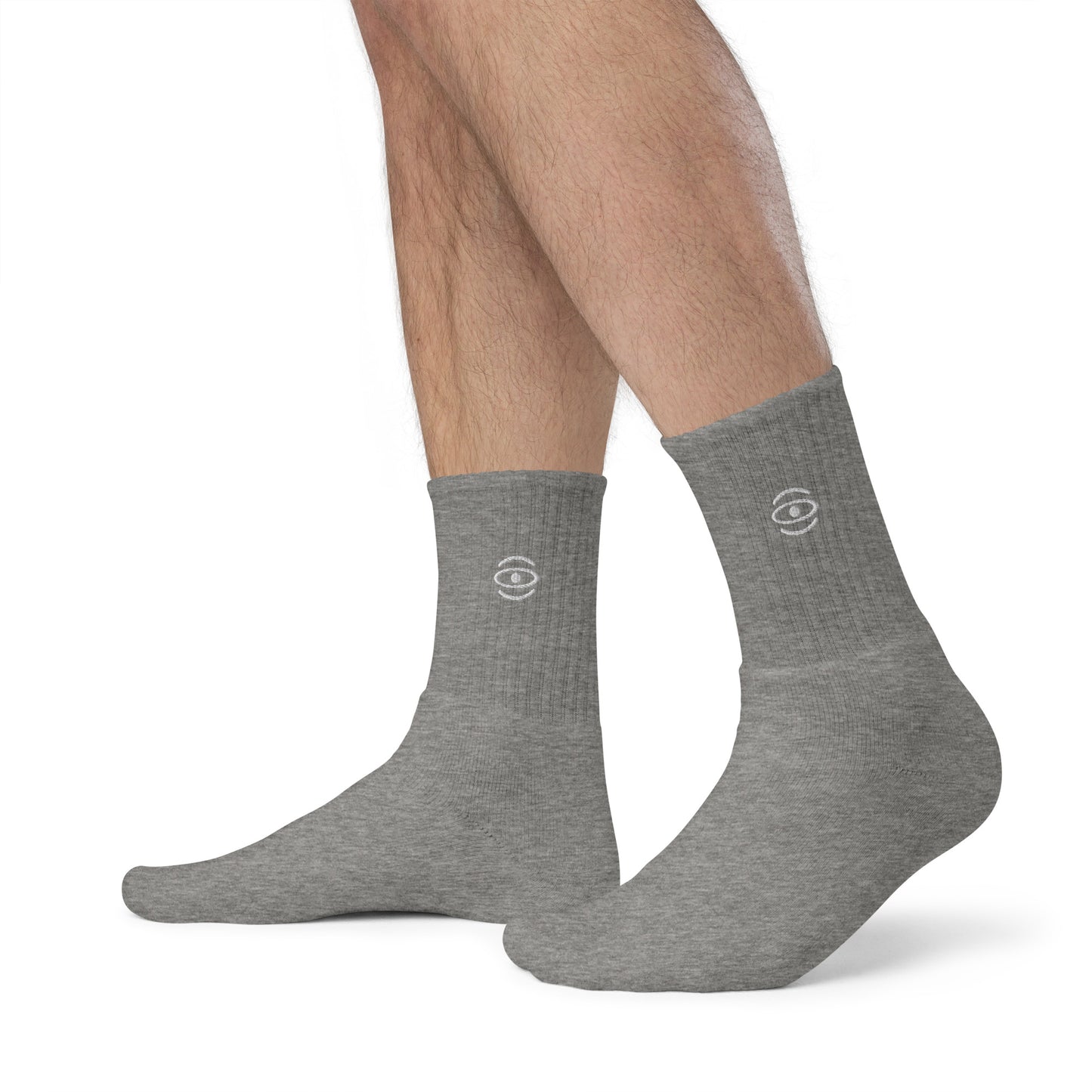 Jaha Logo Embroidered Minimalist Socks - Starlight White