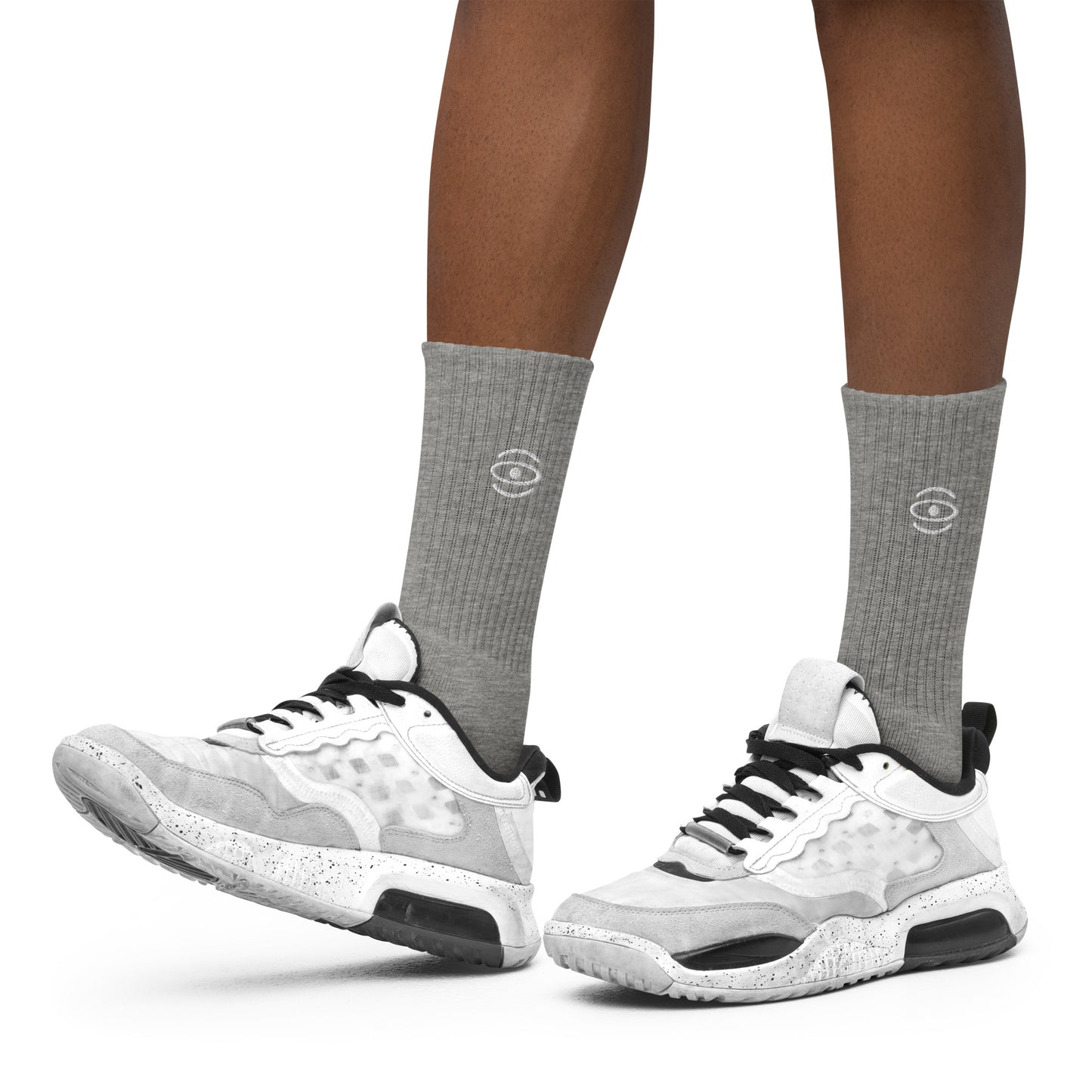 Jaha Logo Embroidered Minimalist Socks - Starlight White