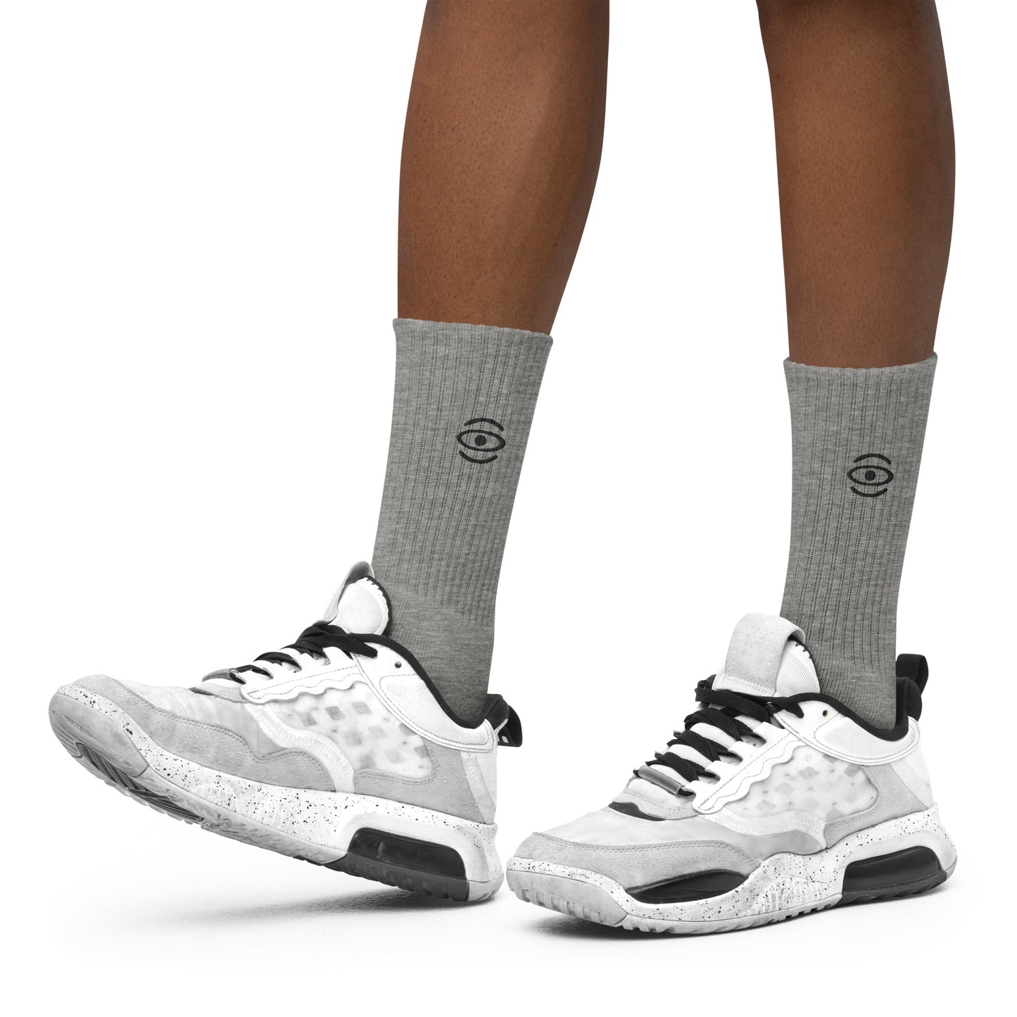 Jaha Logo Embroidered Minimalist Socks - Smoke Signal Black