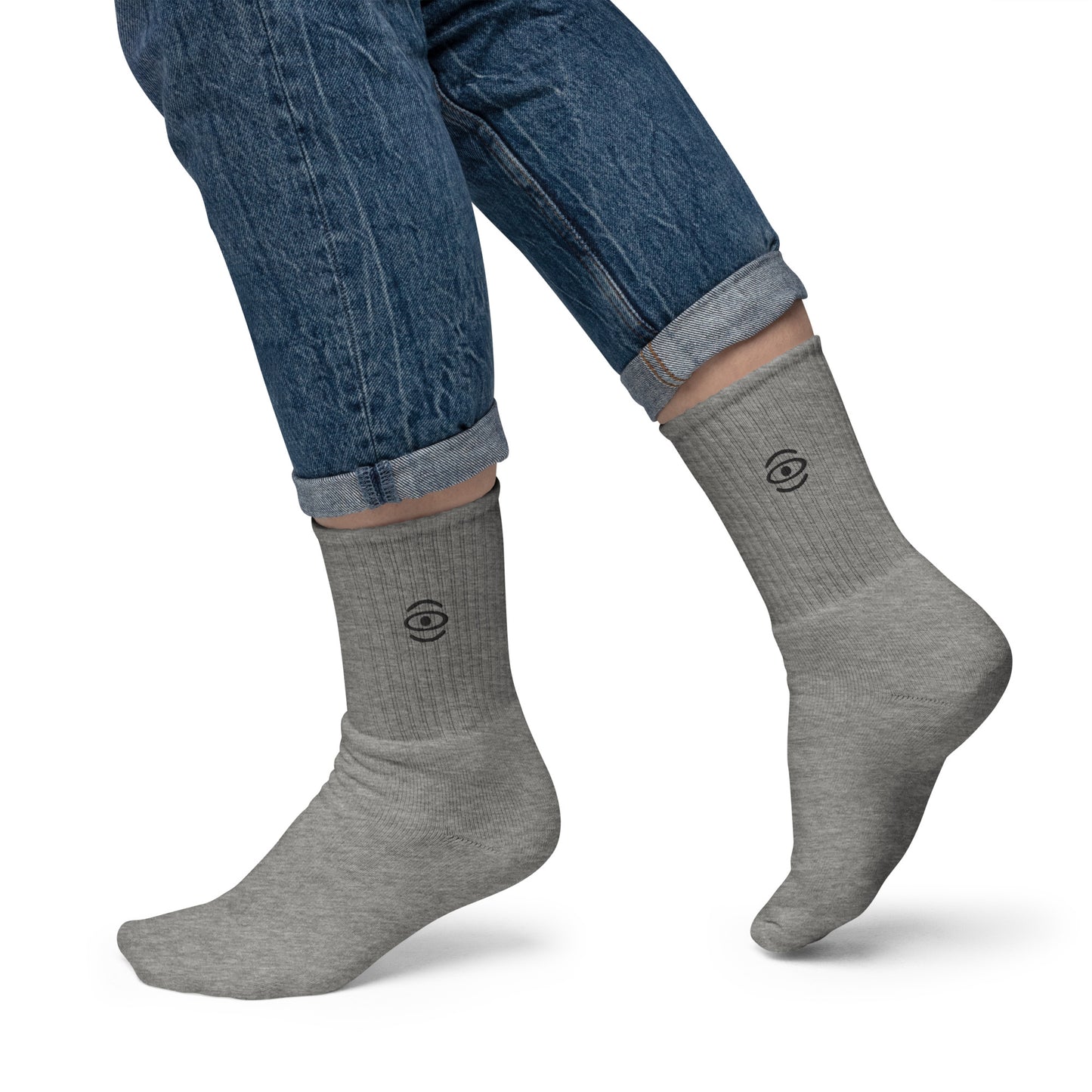 Jaha Logo Embroidered Minimalist Socks - Smoke Signal Black
