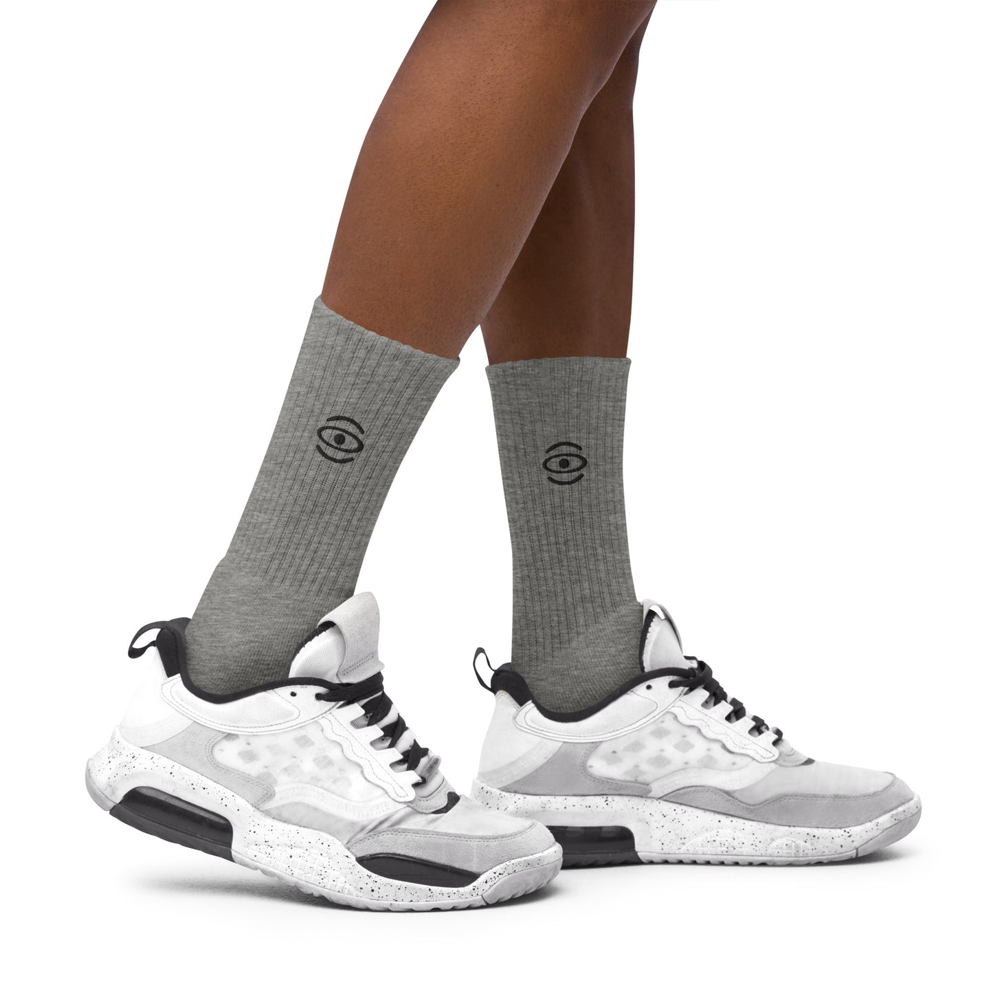 Jaha Logo Embroidered Minimalist Socks - Smoke Signal Black