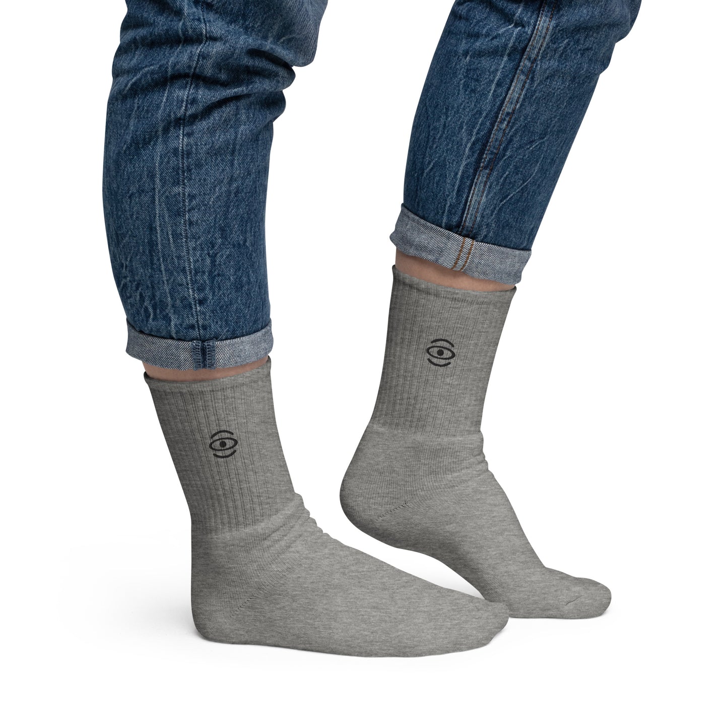 Jaha Logo Embroidered Minimalist Socks - Smoke Signal Black