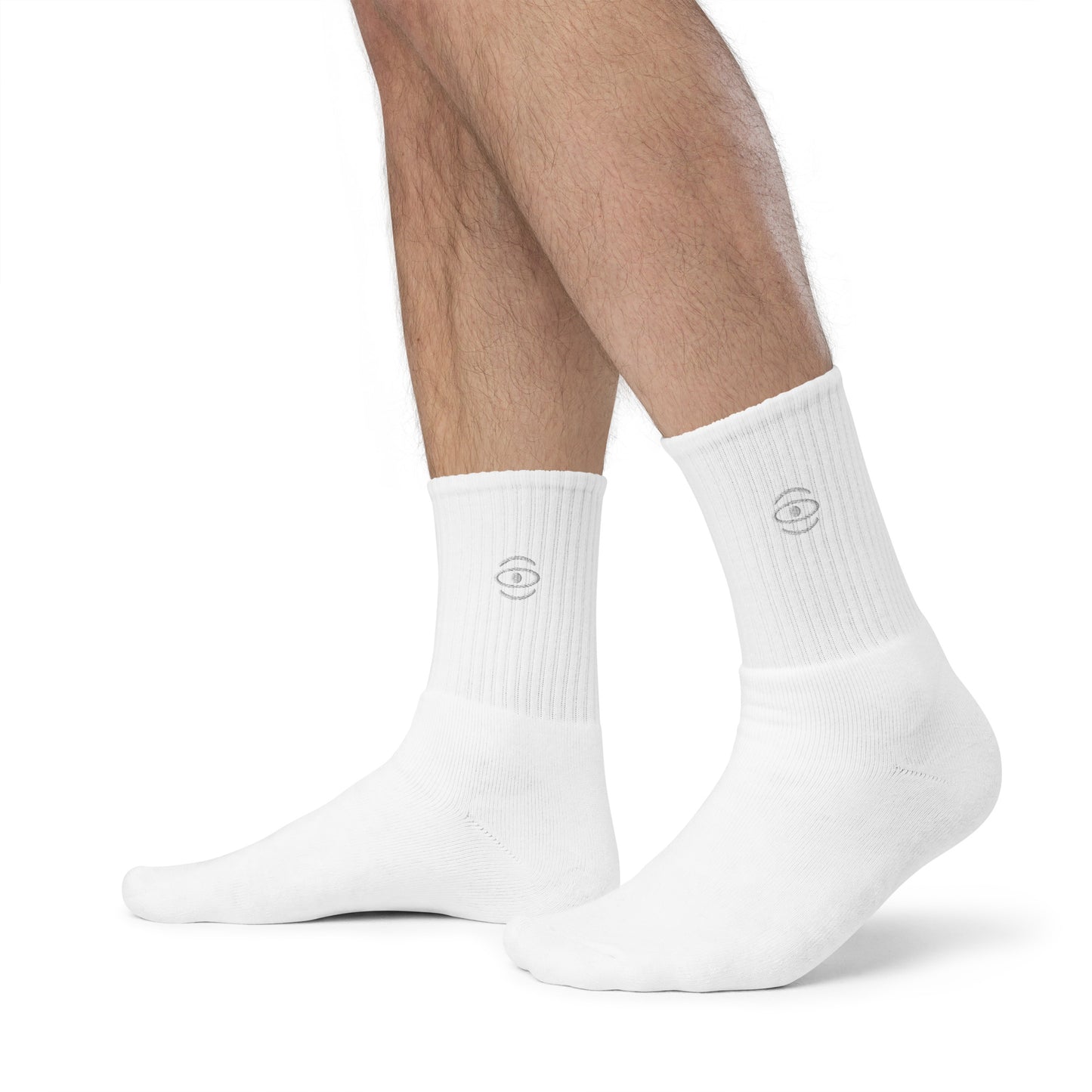 Jaha Logo Embroidered Minimalist Socks - Starlight White