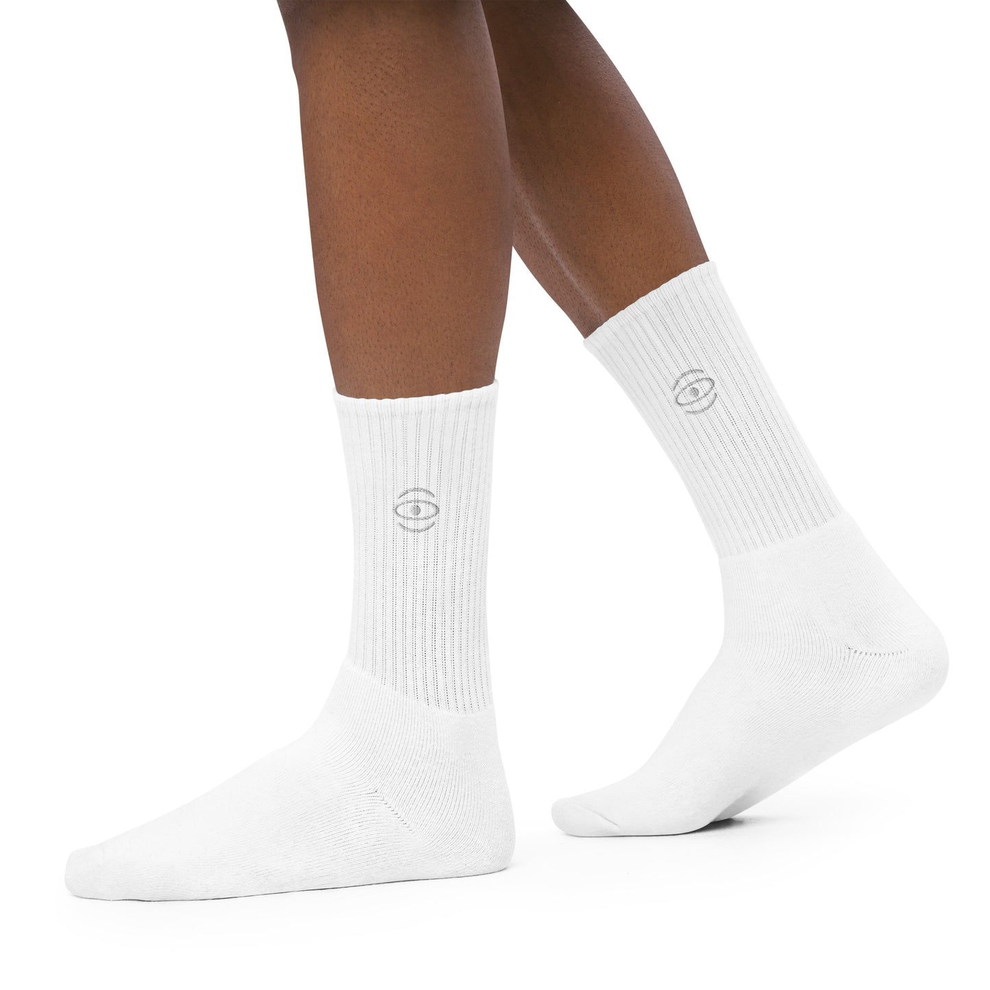 Jaha Logo Embroidered Minimalist Socks - Starlight White