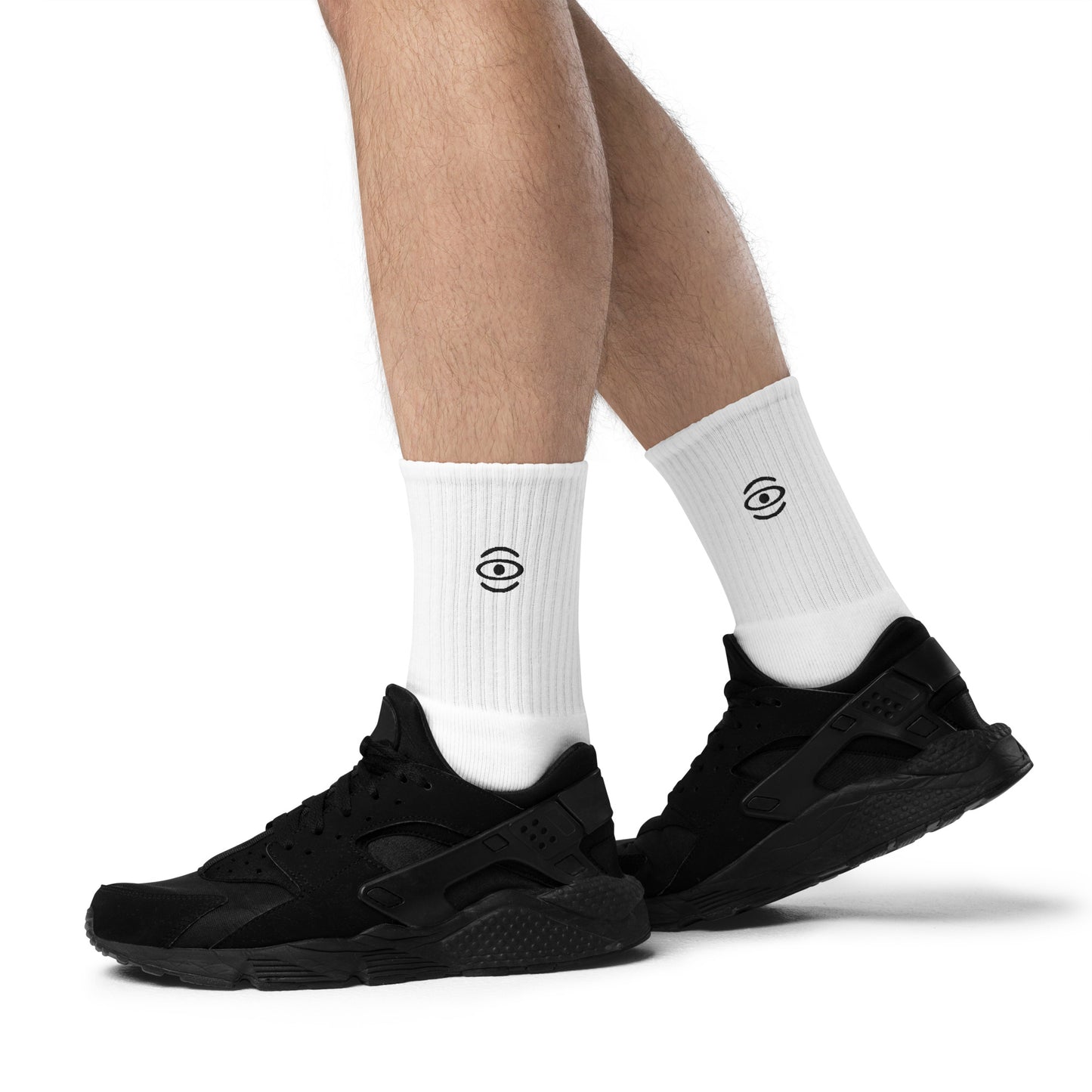 Jaha Logo Embroidered Minimalist Socks - Smoke Signal Black