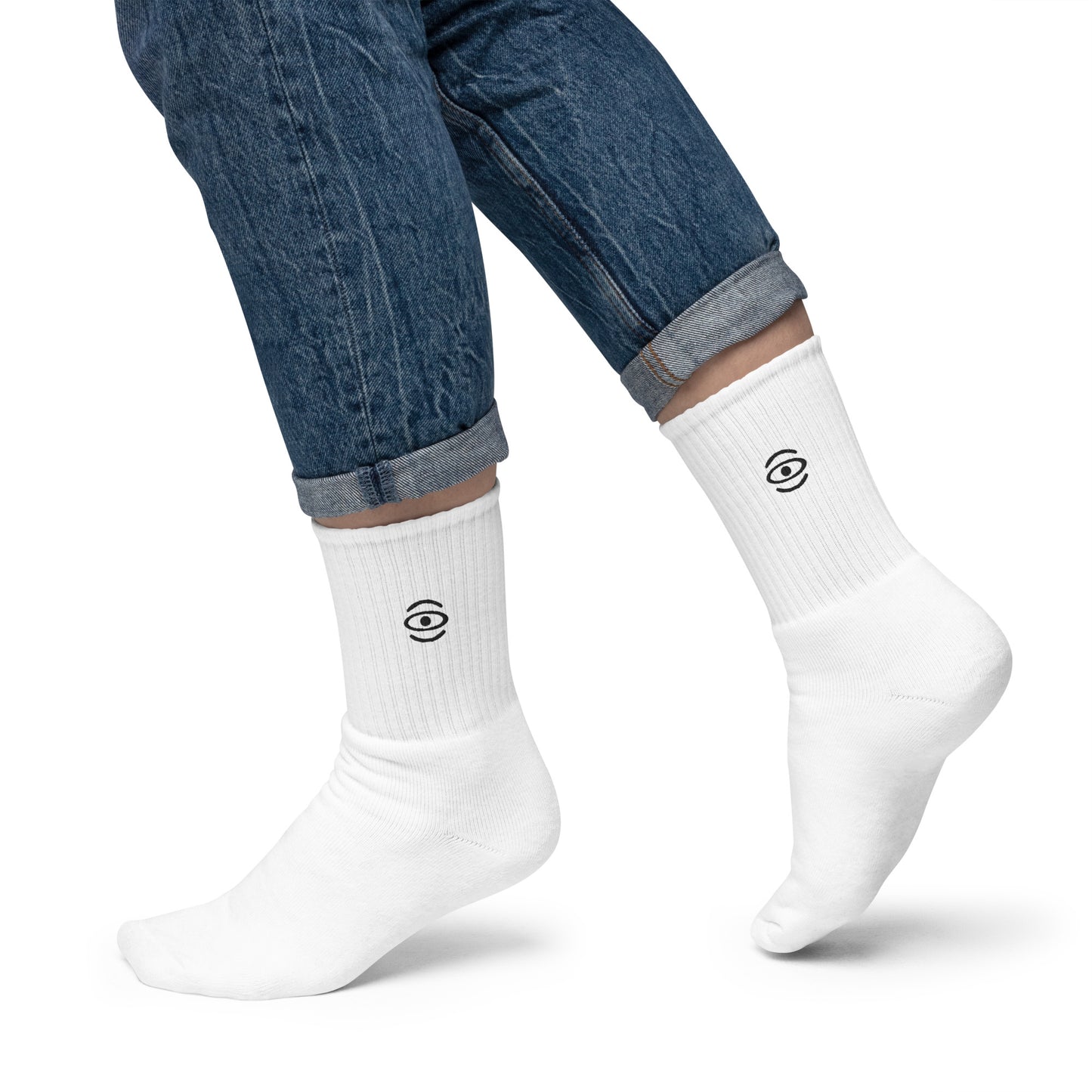 Jaha Logo Embroidered Minimalist Socks - Smoke Signal Black