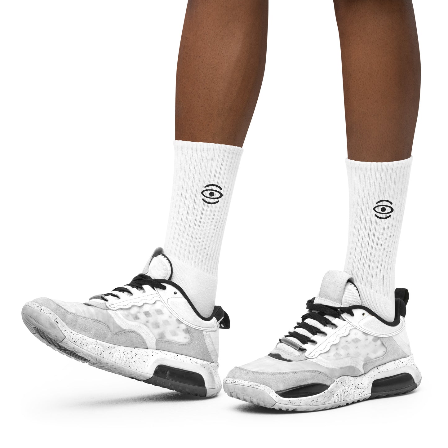 Jaha Logo Embroidered Minimalist Socks - Smoke Signal Black