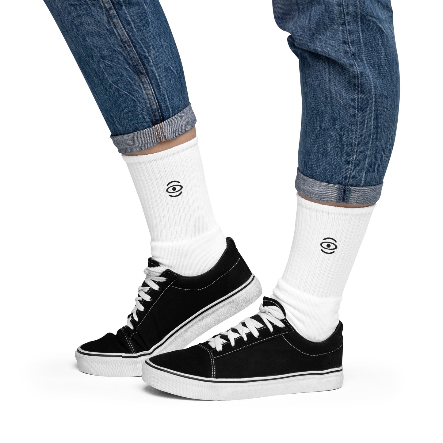 Jaha Logo Embroidered Minimalist Socks - Smoke Signal Black