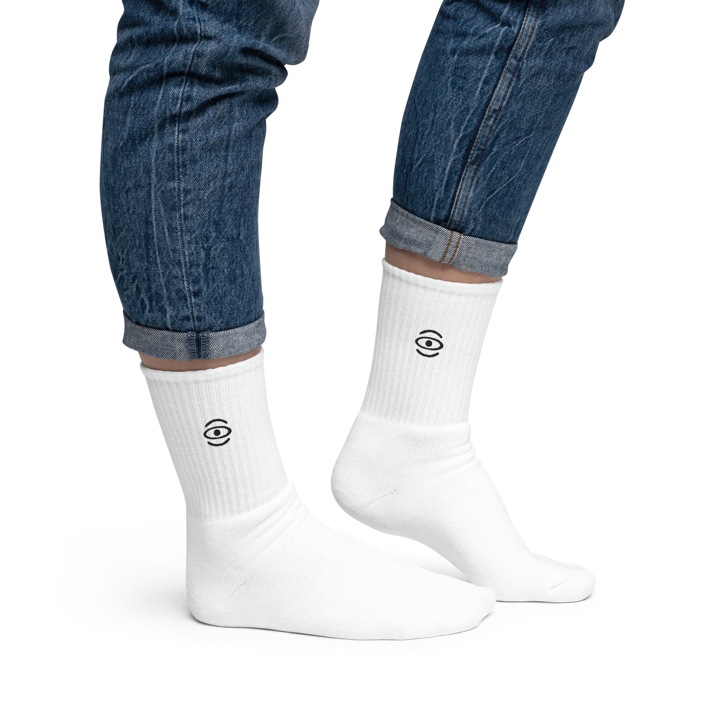 Jaha Logo Embroidered Minimalist Socks - Smoke Signal Black