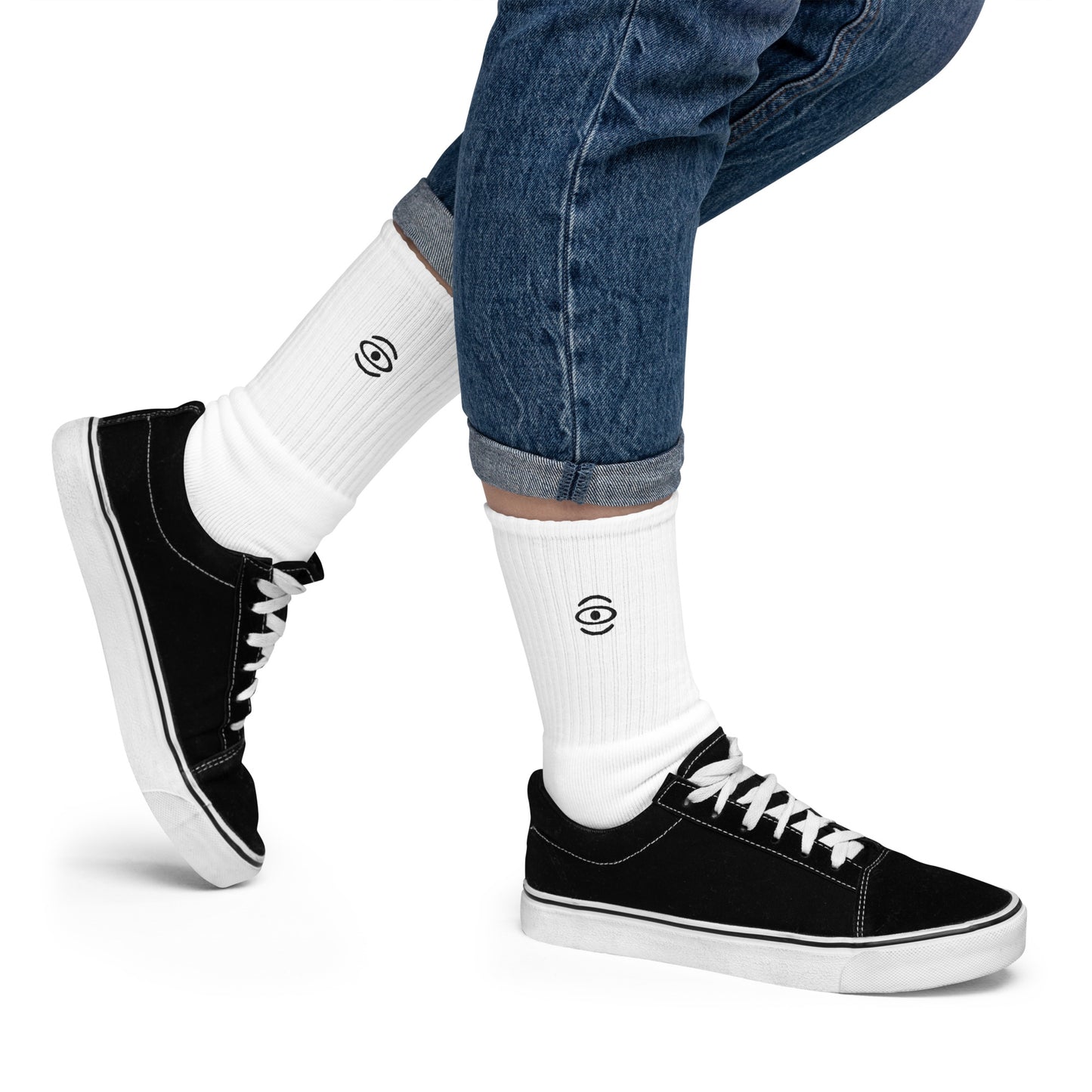Jaha Logo Embroidered Minimalist Socks - Smoke Signal Black