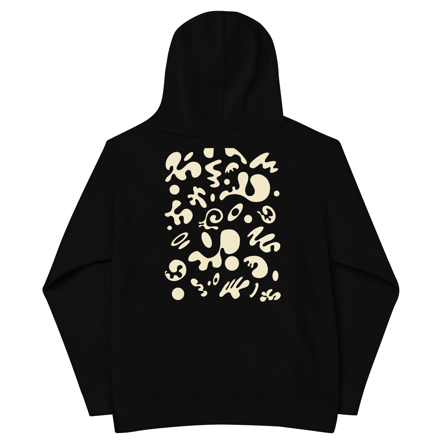 Adorn'd Kids Fleece Hoodie w Embroidered Front + Back Print - Starlight White