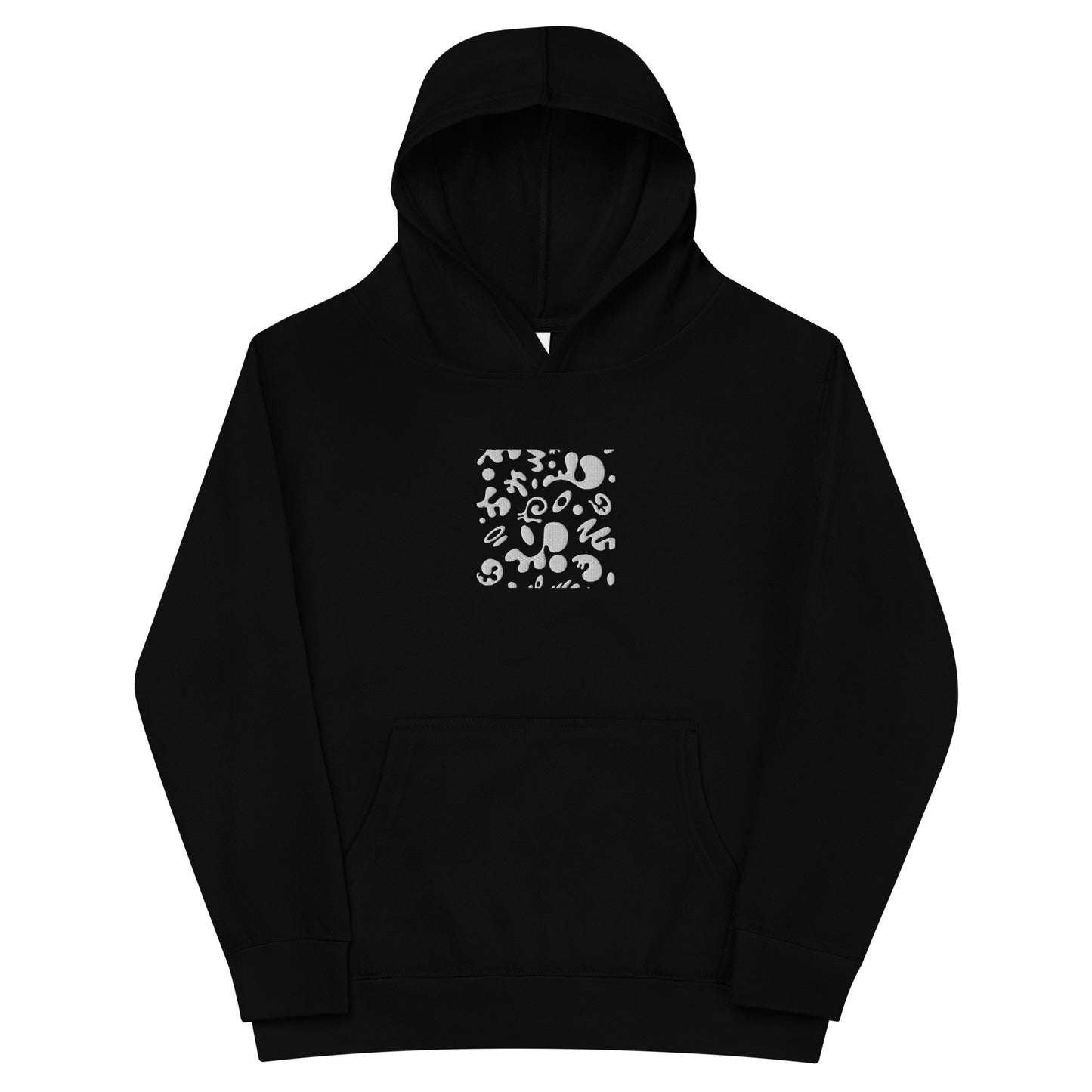 Adorn'd Kids Fleece Hoodie w Embroidered Front + Back Print - Starlight White