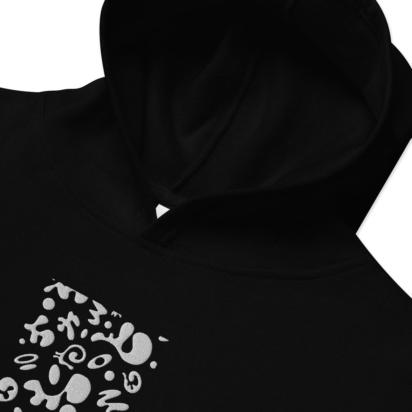 Adorn'd Kids Fleece Hoodie w Embroidered Front + Back Print - Starlight White