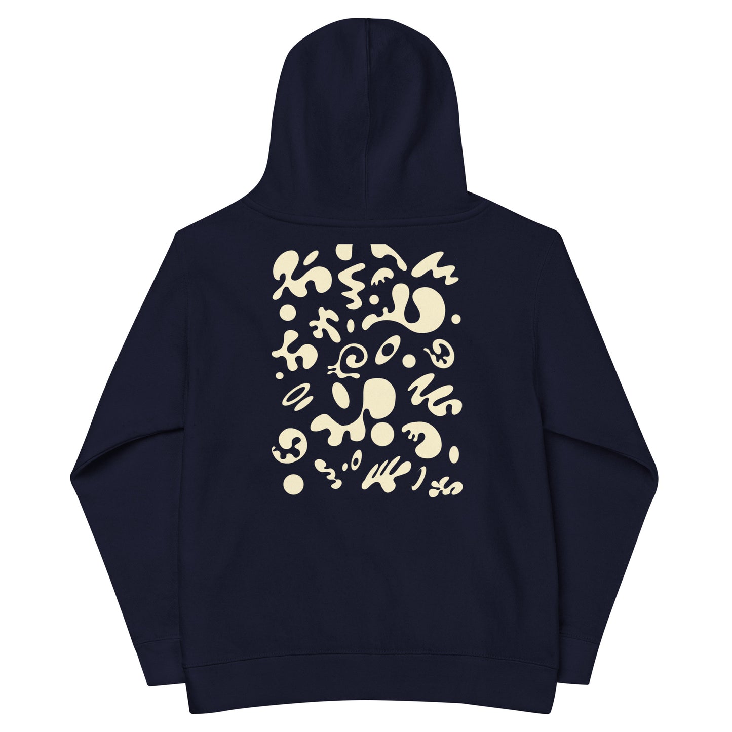 Adorn'd Kids Fleece Hoodie w Embroidered Front + Back Print - Starlight White
