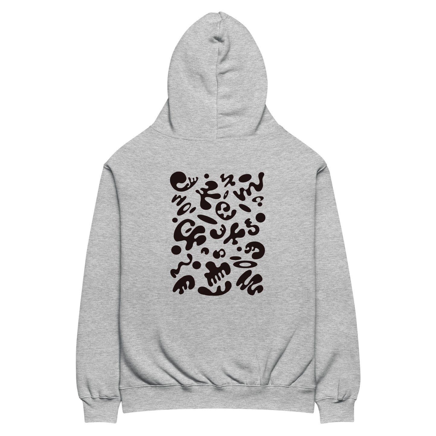 Adorn'd Unisex Oversized Hoodie w Embroidered Logo + Back Print - Smoke Signal Black