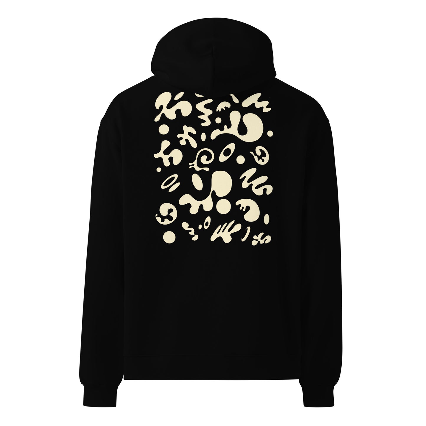 Adorn'd Unisex Oversized Hoodie w Embroidered Logo + Back Print - Starlight White