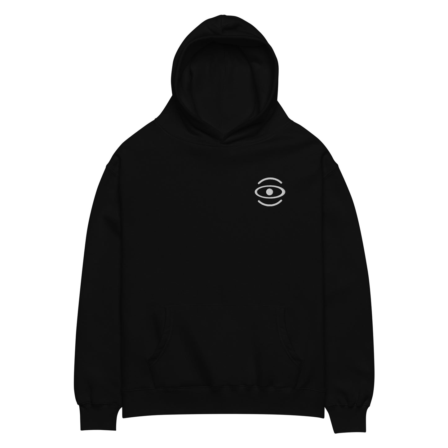 Adorn'd Unisex Oversized Hoodie w Embroidered Logo + Back Print - Starlight White