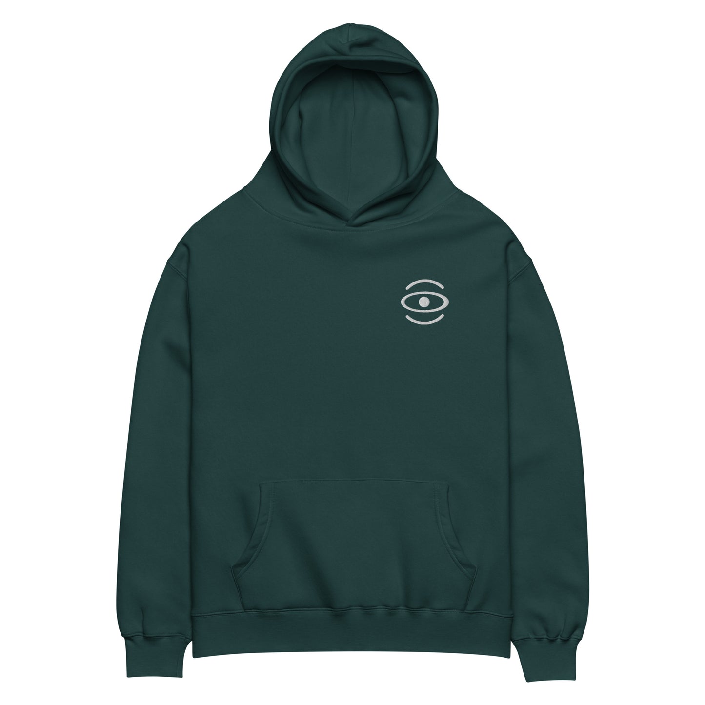 Adorn'd Unisex Oversized Hoodie w Embroidered Logo + Back Print - Starlight White