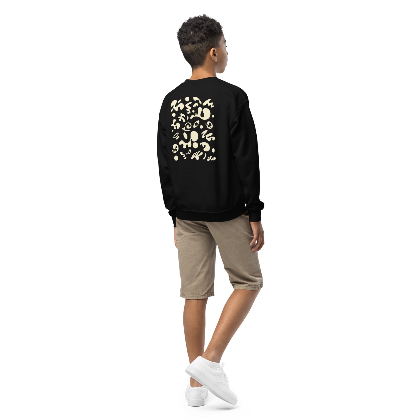 Jaha Logo Youth Crewneck Sweatshirt w Embroidered Logo + Back Print