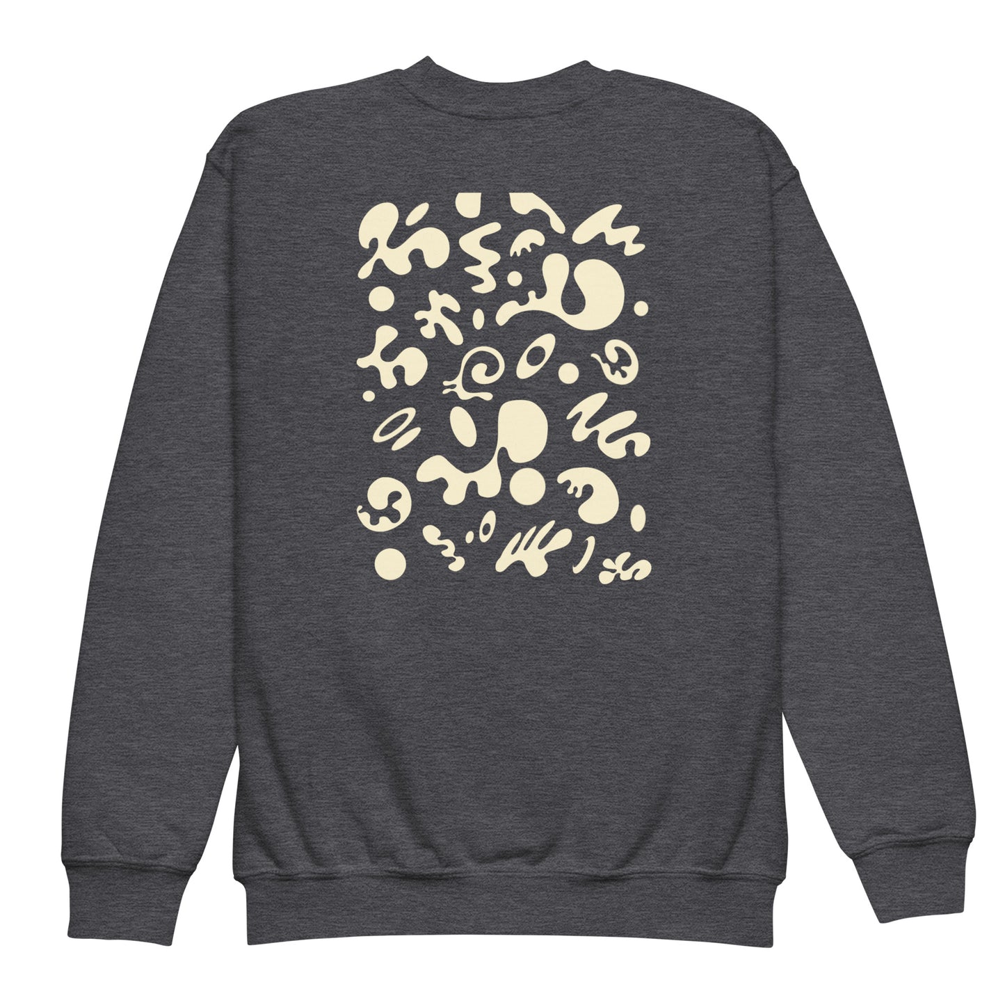 Jaha Logo Youth Crewneck Sweatshirt w Embroidered Logo + Back Print