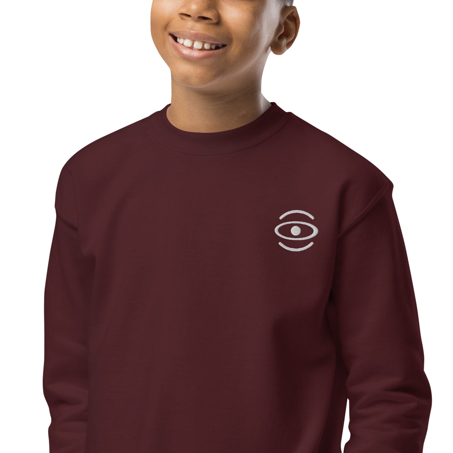Jaha Logo Youth Crewneck Sweatshirt w Embroidered Logo + Back Print