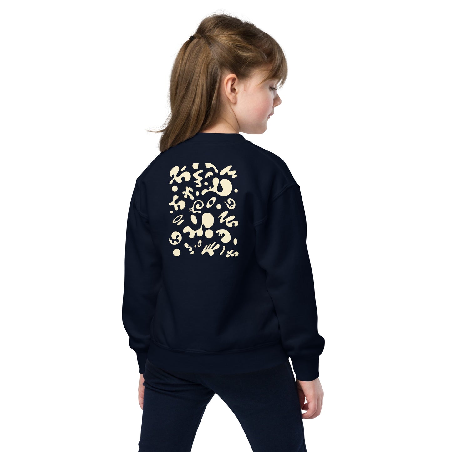 Jaha Logo Youth Crewneck Sweatshirt w Embroidered Logo + Back Print