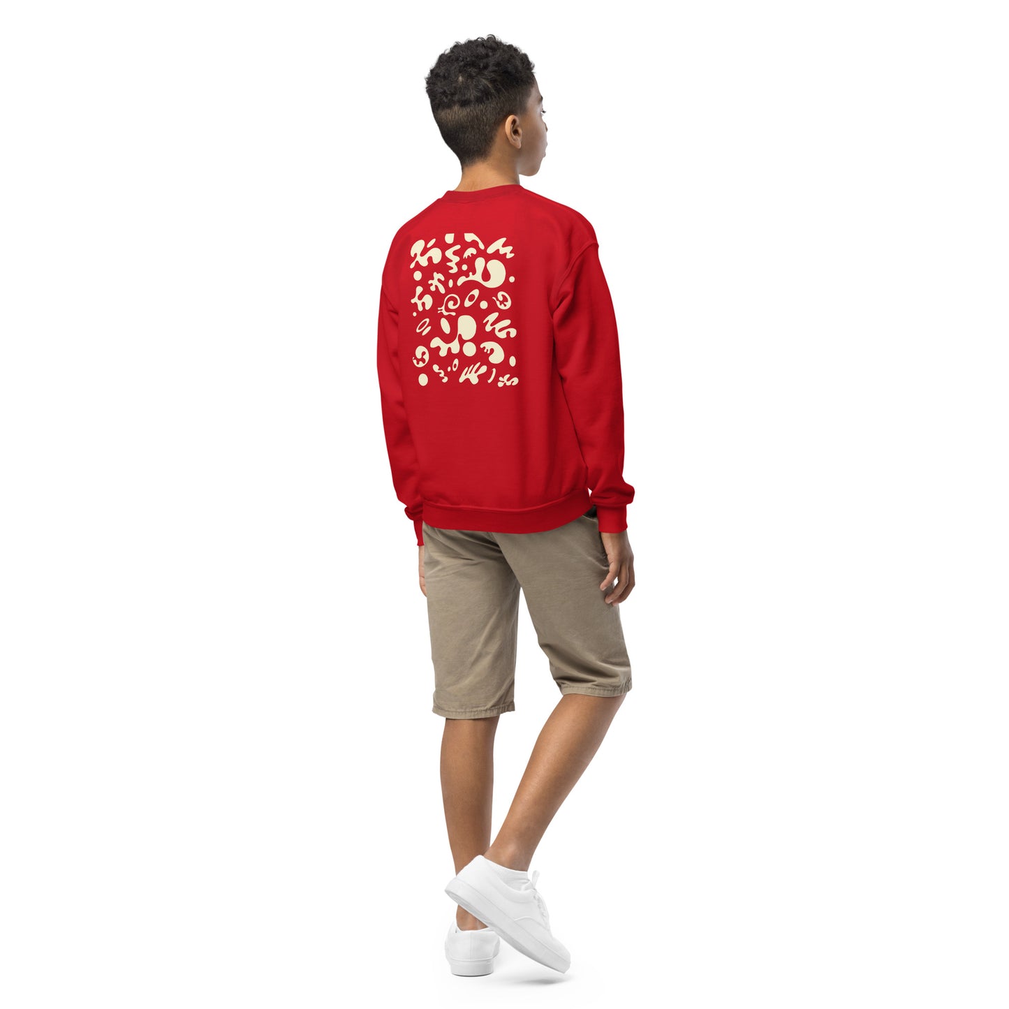 Jaha Logo Youth Crewneck Sweatshirt w Embroidered Logo + Back Print