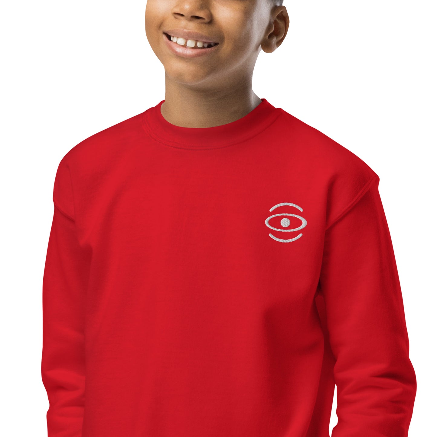 Jaha Logo Youth Crewneck Sweatshirt w Embroidered Logo + Back Print