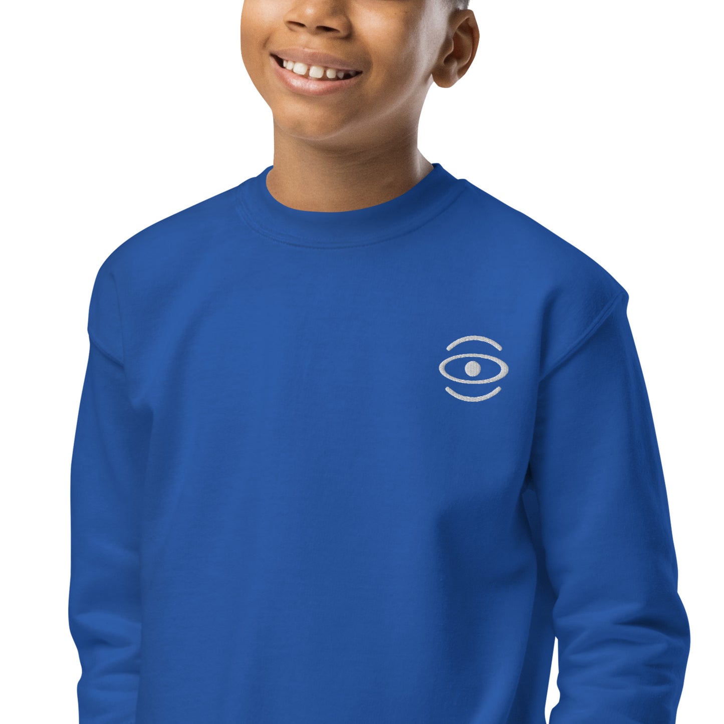 Jaha Logo Youth Crewneck Sweatshirt w Embroidered Logo + Back Print