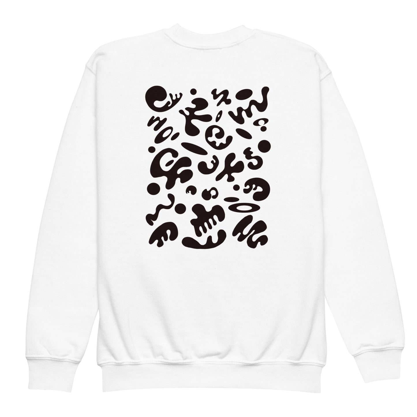 Jaha Logo Youth Crewneck Sweatshirt w Embroidered Logo + Back Print - Smoke Signal Black
