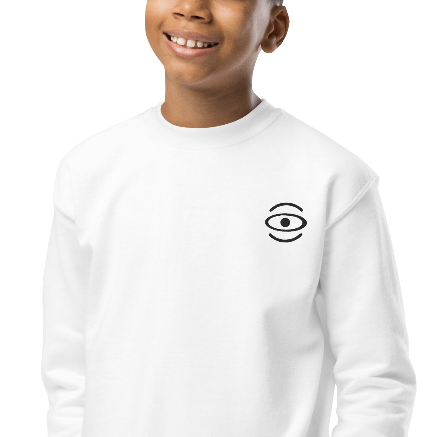 Jaha Logo Youth Crewneck Sweatshirt w Embroidered Logo + Back Print - Smoke Signal Black