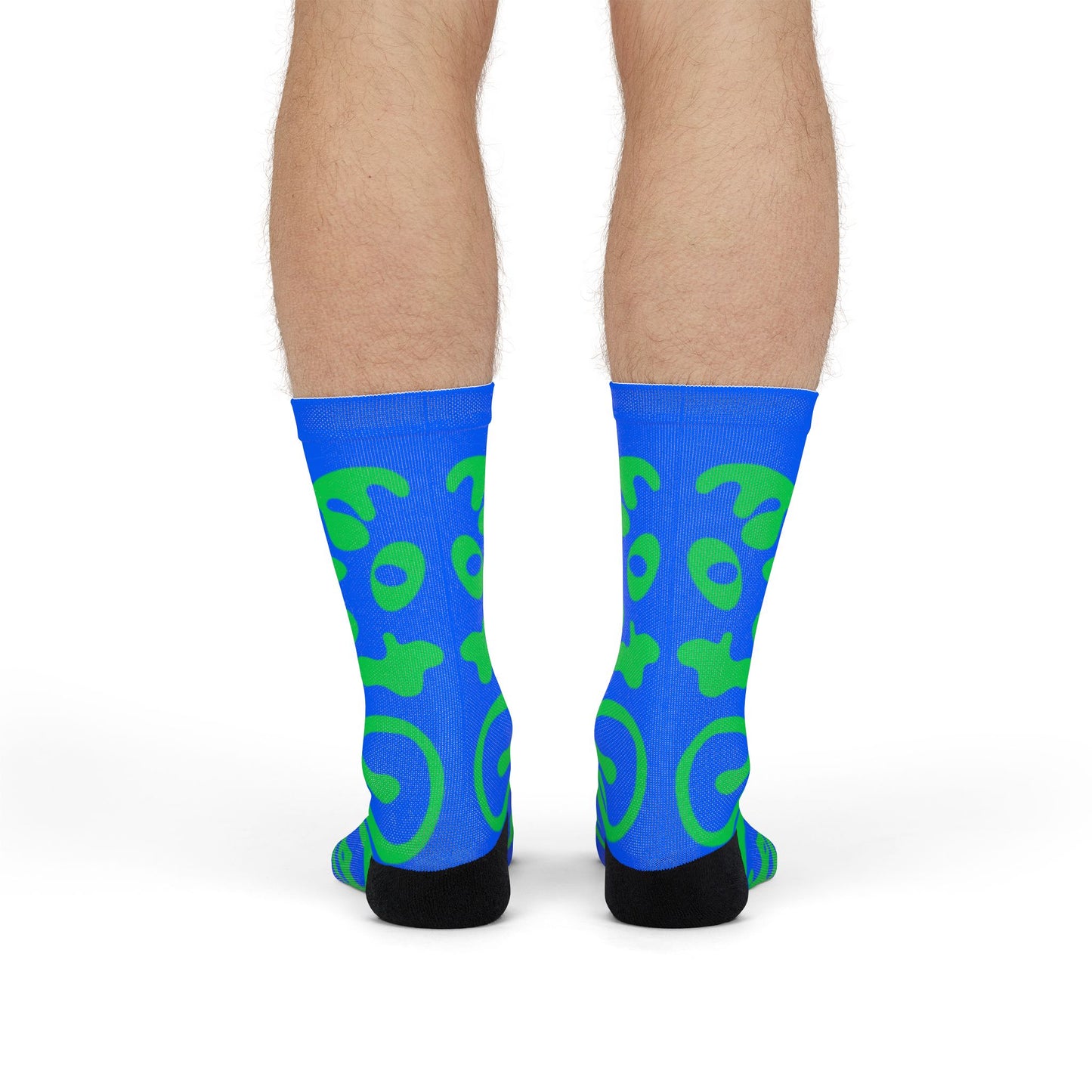 Mirror Work Color Crew Socks - Tide Pool