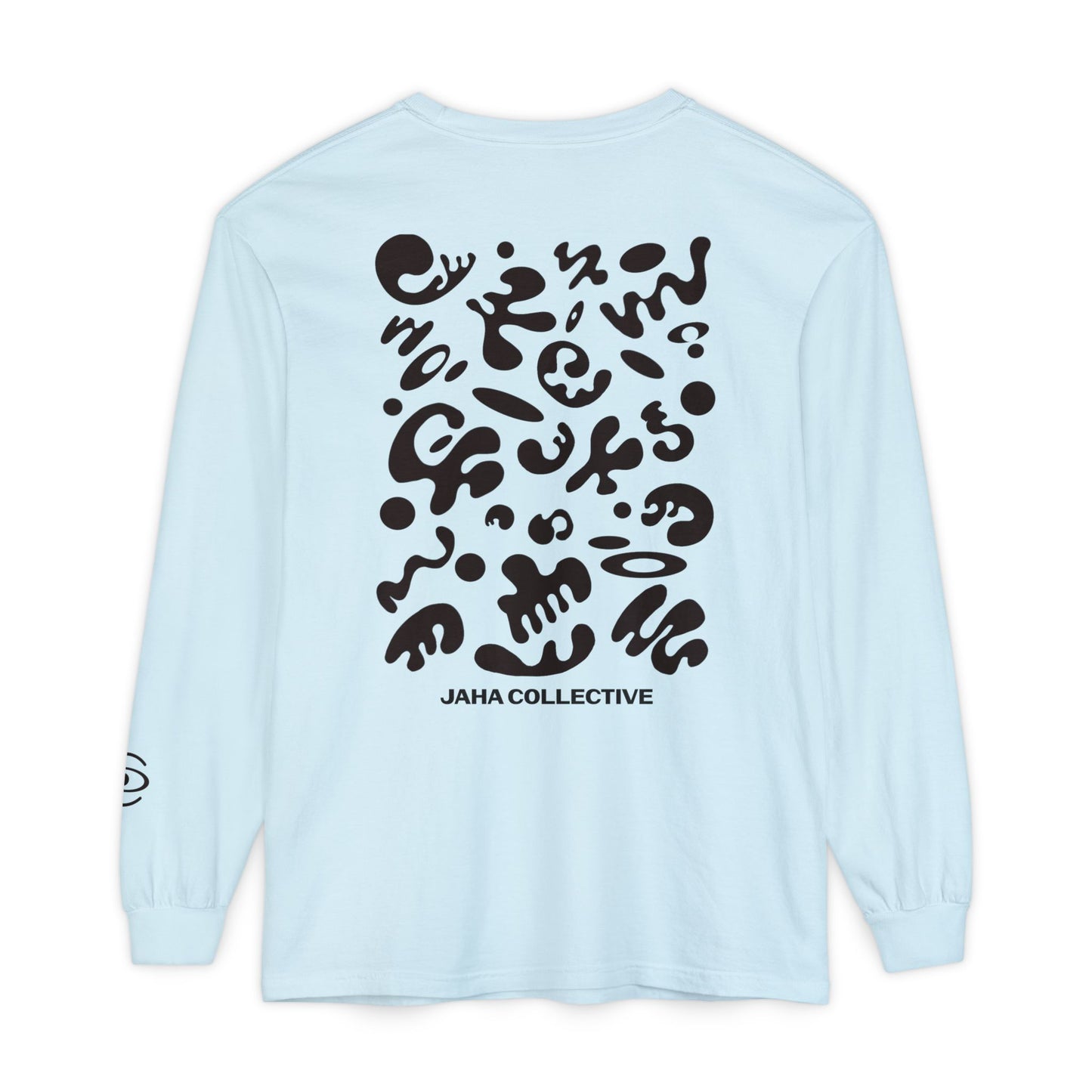 Pure Imagination Unisex Garment Dyed Long Sleeve T-Shirt - Smoke Signal Black Print